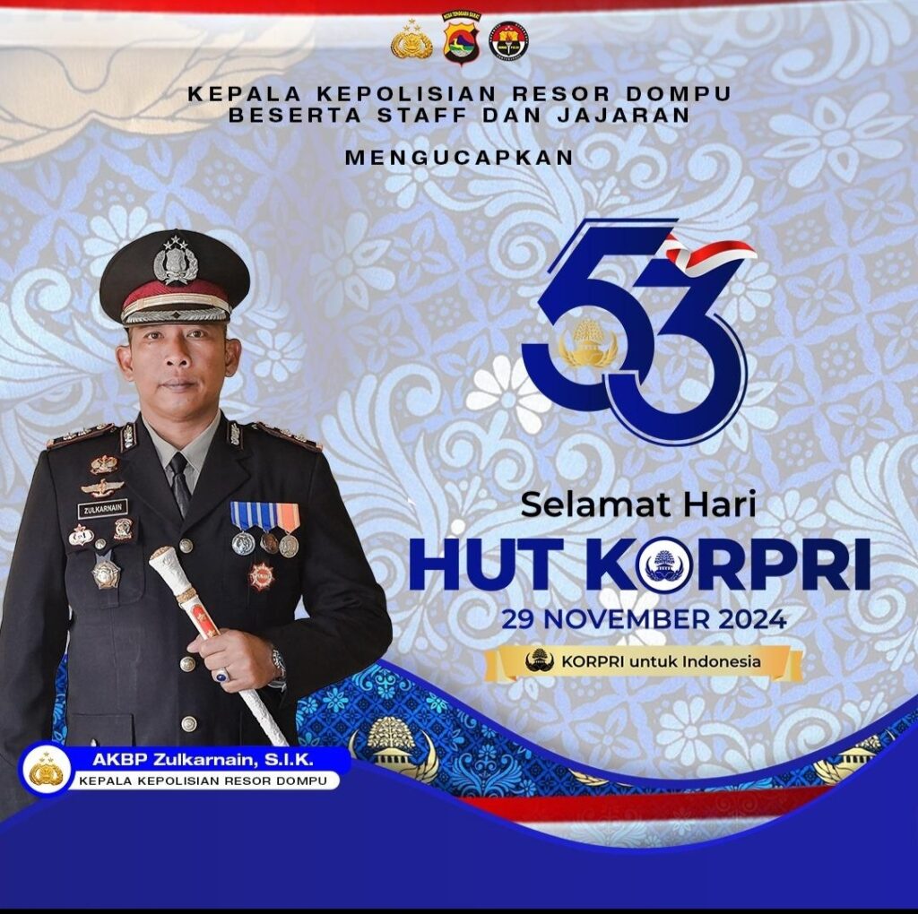 Kapolres Dompu Bersama Jajaran Ucapkan Selamat HUT Korpri ke-53