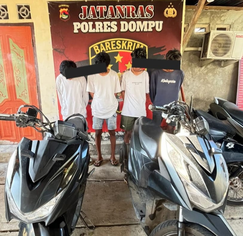Tim Jatanras Polres Dompu Amankan Empat Terduga Pelaku Pengeroyokan Dua Pelajar